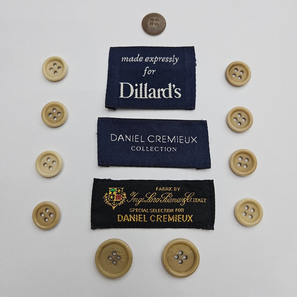 Daniel Cremieux Loro Piana Beige‎ Blazer Replacement Buttons & Labals Set of 11